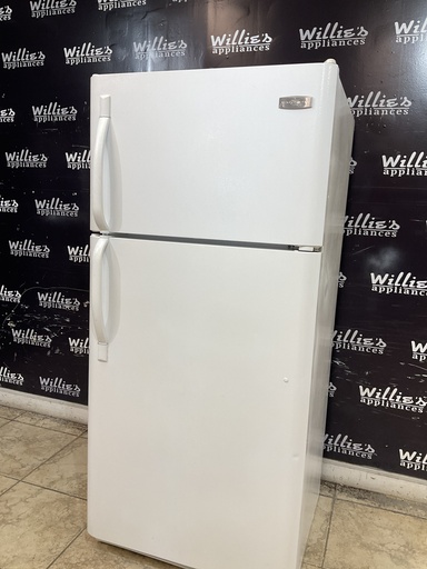 [99564] Frigidaire Used Refrigerator Top and Bottom 30x65 1/2” (White) 