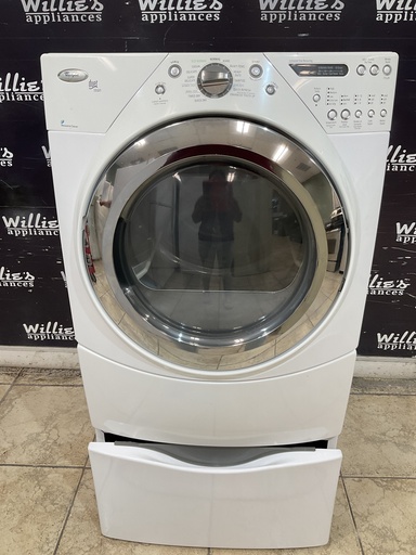 [99596] Whirlpool Used Electric Dryer 220volts (30 AMP) 27inches {4 prong} (White) 