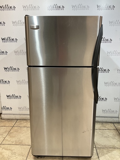 [99594] Frigidaire Used Refrigerator Top and Bottom 30x65 1/2” (Stainless Steel) 