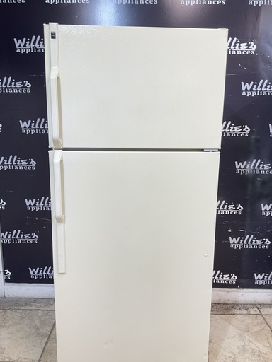 [99599] Hotpoint Used Refrigerator Top and Bottom 28x64 1/2” (Bisque) 