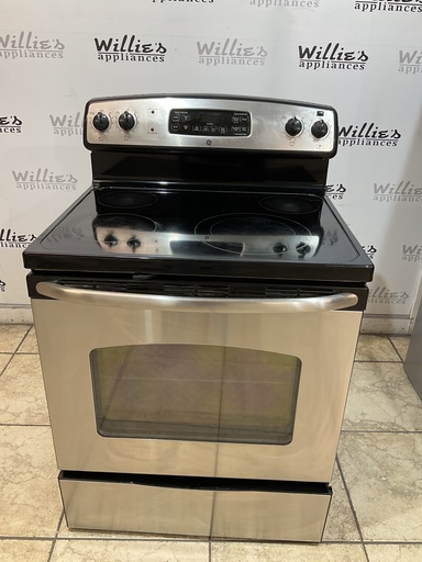 [99575] Ge Used Electric Stove 220volts (40/50 AMP) 30inches {4 prong} (Stainless Steel) 