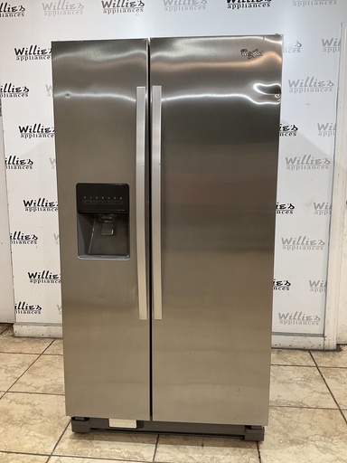 [99605] Frigidaire Used Refrigerator Side by Side 36x68 1/2” (Stainless Steel) 