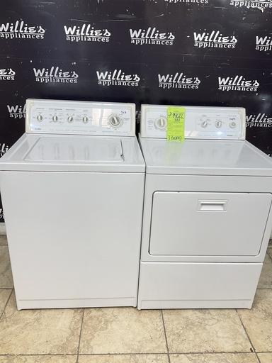 [99622] Kenmore Used Electric Set Washer/Dryer 220volts (30 AMP) 27inches {3 prong} (White) 