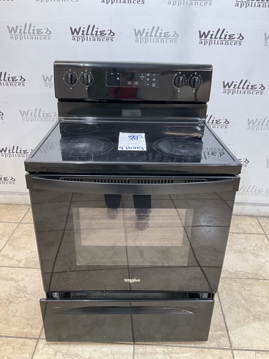 [99615] Whirlpool Used Electric Stove 220volts (40/50 AMP) 30inches {4 prong} (Black) 