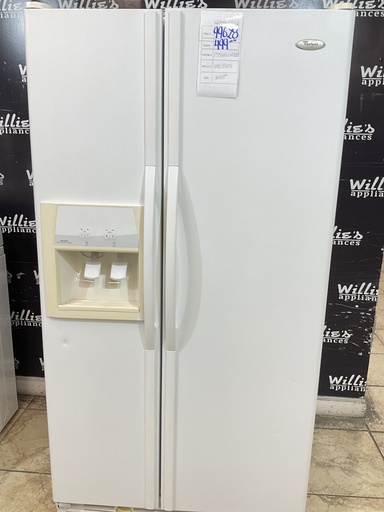 [99628] Whirlpool Used Refrigerator Side by Side 36x68 1/2” (White) 
