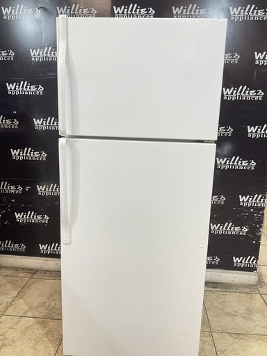 [99633] Whirlpool Used Refrigerator Top and Bottom 28x67 1/2” (White) 