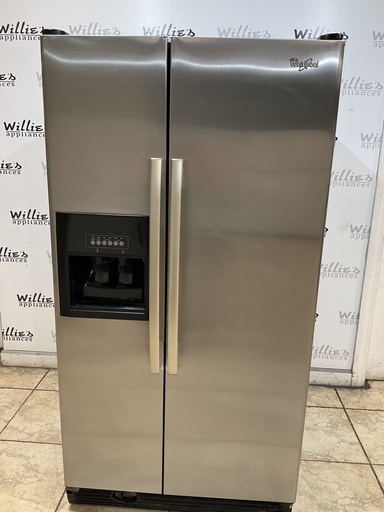 [99642] Whirlpool Used Refrigerator Side by Side 36x68 1/2” (Stainless Steel) 