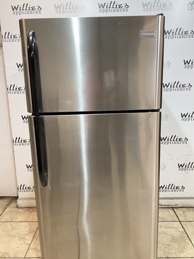 [99661] Frigidaire Used Refrigerator Top and Bottom 30x65 1/2” (Stainless Steel) 