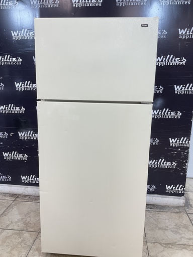 [99668] Hotpoint Used Refrigerator Top and Bottom 28x64 1/2” (Bisque) 