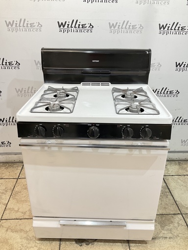 [99669] Hotpoint Used Natural Gas Stove 30inches (White/Black) 
