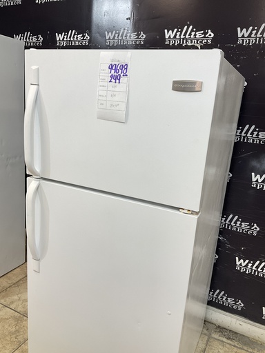 [99698] Frigidaire Used Refrigerator Top and Bottom 28x59 1/2” (White) 