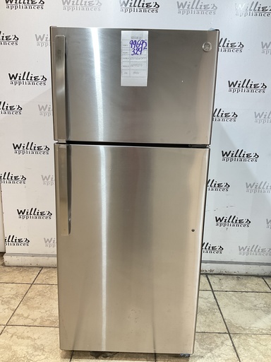 [99695] Ge Used Refrigerator Top and Bottom 28x64 (Stainless Steel) 