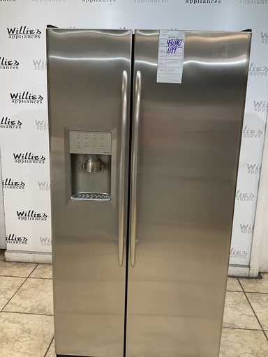 [99690] Ge Used Refrigerator Side by Side Counter Depth 36x69 (Stainless Steel) 