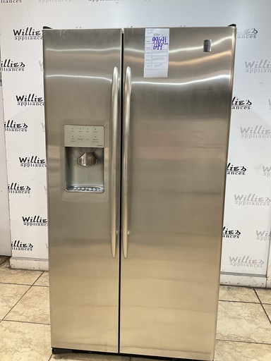 [99691] Ge Used Refrigerator Side by Side Counter Depth 36x69 1/2” (Stainless Steel) 