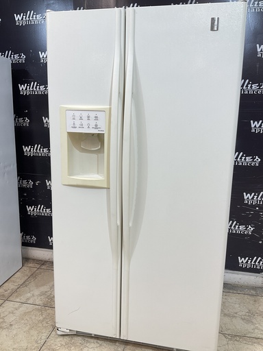 [99706] Ge Used Refrigerator Side by Side 36x69 (Bisque) 