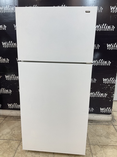 [99718] Hotpoint Used Refrigerator Top and Bottom 28x61 1/2” (White) 