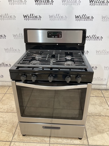 [99715] Whirlpool Used Natural Gas Stove 30inches (Stainless Steel) 
