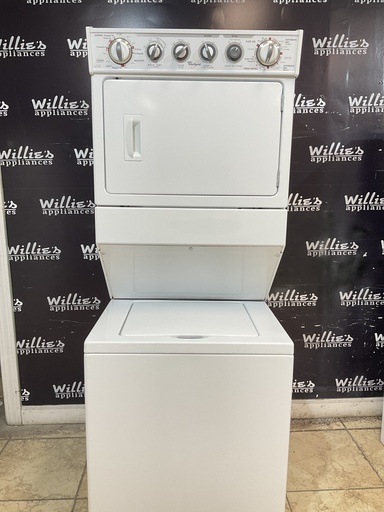 [99710] Whirlpool Used Electric Unit Stackable 220volts (30 AMP) 27x72 1/2” (White) 