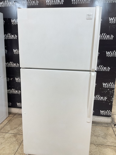 [99728] Whirlpool Used Refrigerator Top and Bottom 30x65 1/2” (White) 