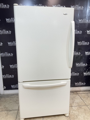 [99713] Amana Used Refrigerator Top and Bottom Mount 33x69 (Bisque) 