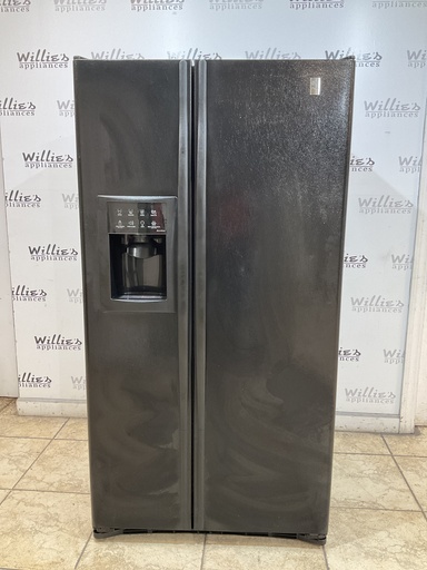 [99724] Ge Used Refrigerator Side by Side 36x69 Counter Depth (Black)