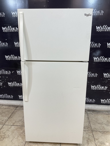 [99742] Whirlpool Used Refrigerator Top and Bottom 28x62 1/2” (Bisque) 