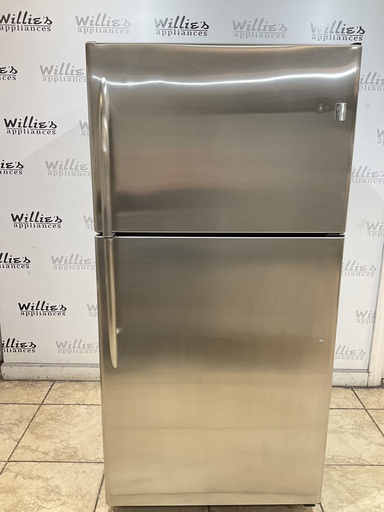 [99760] Ge Used Refrigerator Top and Bottom 33x66 1/2” (Stainless Steel)