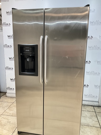 [99775] Ge Used Refrigerator Side by Side 36x68 1/2“ (Stainless Steel) 