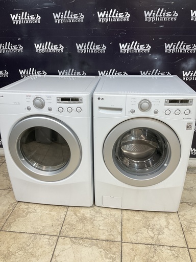 [99818] Lg Used Electric Washer/Dryer Front-load 220volts (30 AMP) 27inches {no cord} (White) 