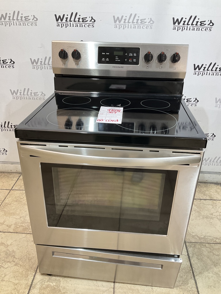 Frigidaire Used Electric Stove 220volts (40/50 AMP) 30inches {no cord} (Stainless steel)