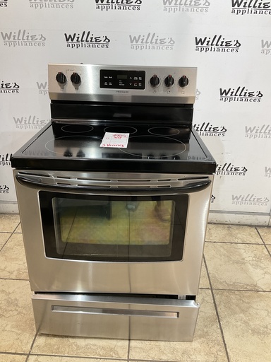 [99851] Frigidaire Used Electric Stove 220volts (40/50 AMP) 30inches {3 prong} (Stainless steel)
