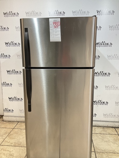 [99883] Frigidaire Used Refrigerator Top and Bottom 30x65 1/2” (Stainless Steel) 