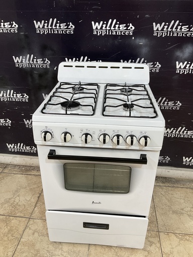 [99895] Avanti Used Natural Gas Stove 23 1/2” (White) 