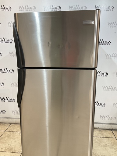 [99906] Frigidaire Used Refrigerator Top and Bottom 30x65 1/2” (Stainless Steel)
