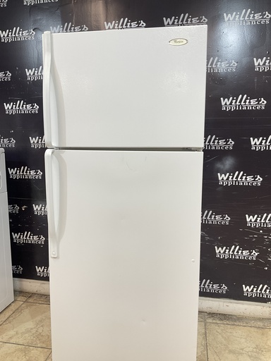 [99907] Whirlpool Used Refrigerator Top and Bottom 28x67 1/2” (White) 