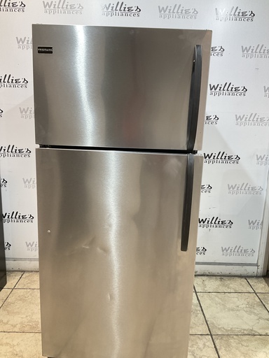 [99915] Frigidaire Used Refrigerator Top and Bottom 28x64 1/2” (Stainless Steel) 