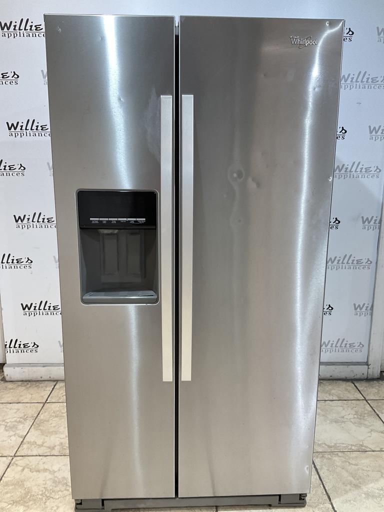 Whirlpool Used Refrigerator Side by Side Counter Depth 36x68 1/2’ (Stainless Steel)