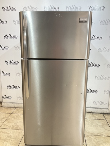 [99985] Frigidaire Used Refrigerator Top and Bottom 30x65 1/2” (Stainless Steel) 