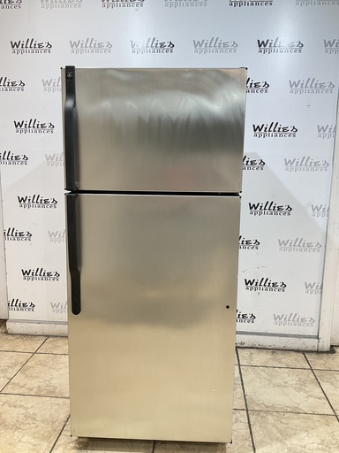 [99972] Ge Used Refrigerator Top and Bottom 28x64 1/2” (Stainless Steel) 