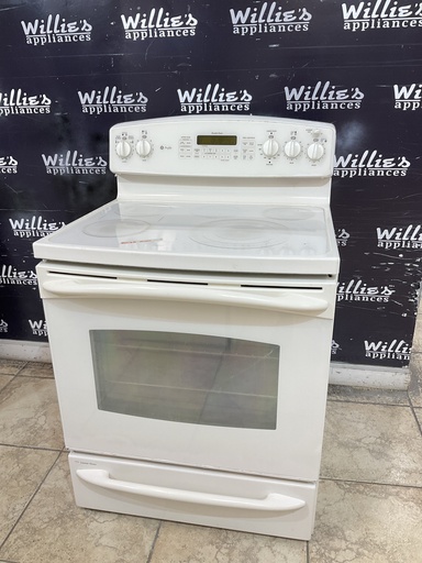 [99980] Ge Used Electric Stove Double Oven 220volts (40/50 AMP) 30inches {no cord} (Bisque) 