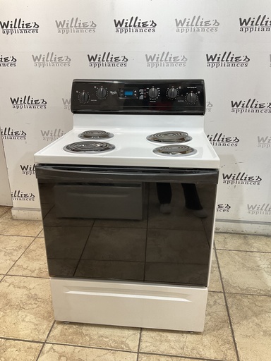 [100036] Whirlpool Used Electric Stove 220volts (40/50 AMP) 30inches {no cord} (White/Black)
