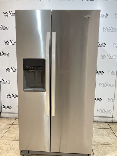 [100140] Whirlpool Used Refrigerator Side by Side Counter Depth 36x69 (Stainless Steel) 