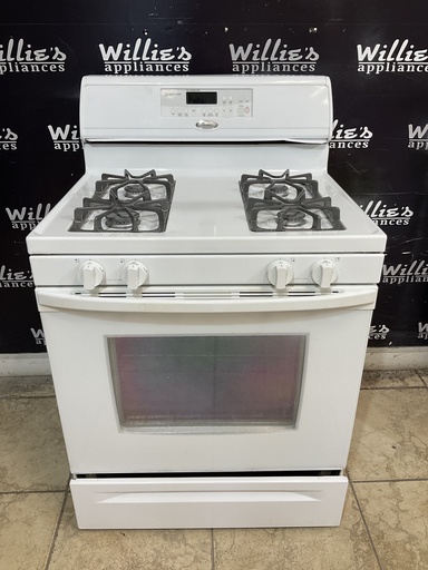 [100198] Whirlpool Used Natural Gas Stove 30inches (White/Black) 