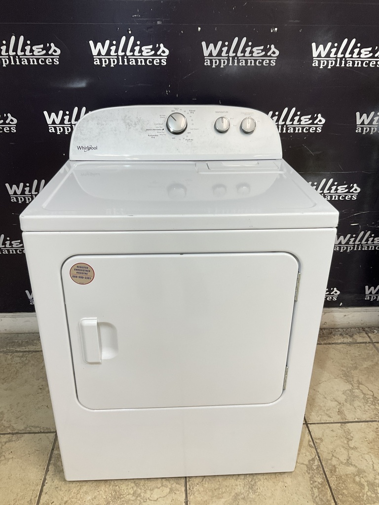 Whirlpool Used Electric Dryer 220volts (30 AMP) 29inches {no cord} (White) 