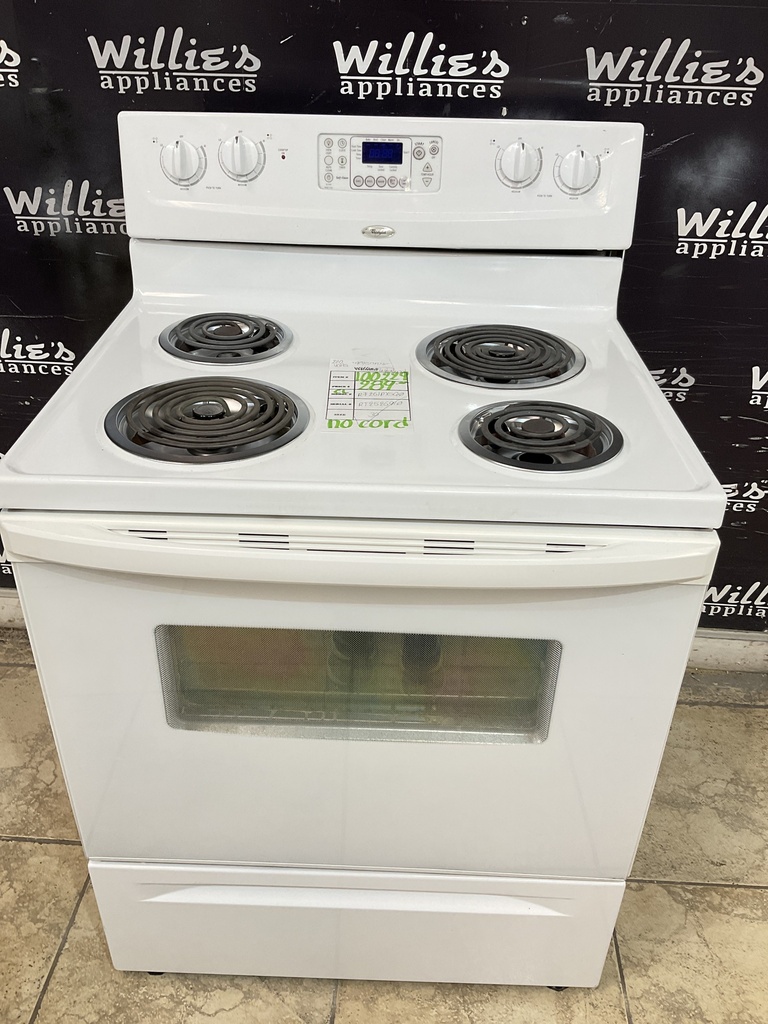 Whirlpool Used Electric Stove 220volts (40/50 AMP) 30inches {no cord} (White) 