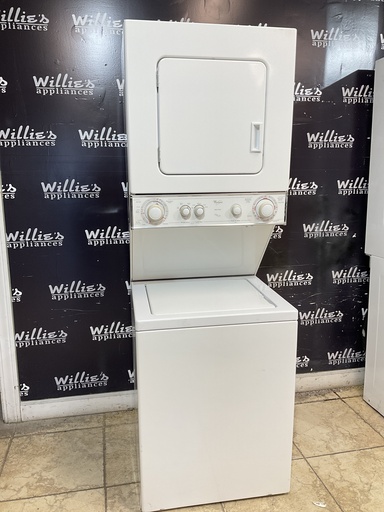 [100277] Whirlpool Used Electric Unit Stackable 220volts (30 AMP) 24x71” {4 prong} (White) 