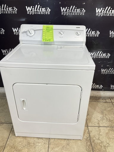 [100328] Kenmore Used Electric Dryer 220volts (30 AMP) 29inches  {3 prong} (White) 
