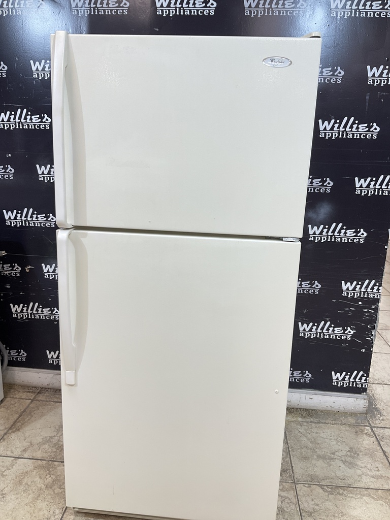 Whirlpool Used Refrigerator Top and Bottom 30x66 ” (Bisque) 