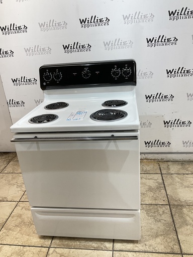 [100539] Ge Used Electric Stove 220volts (40/50 AMP) {no cord} (White/Black) 
