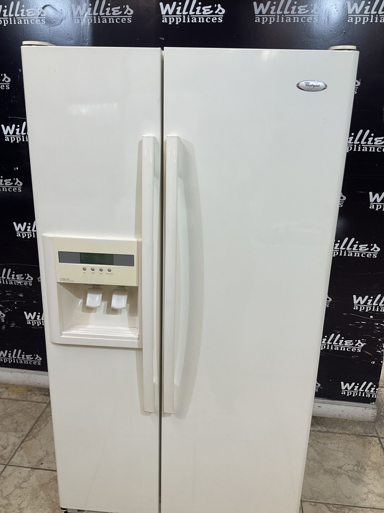 Whirlpool Used Refrigerator Side by Side 36x69 1/2” (Bisque) 